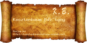 Kesztenbaum Bátony névjegykártya